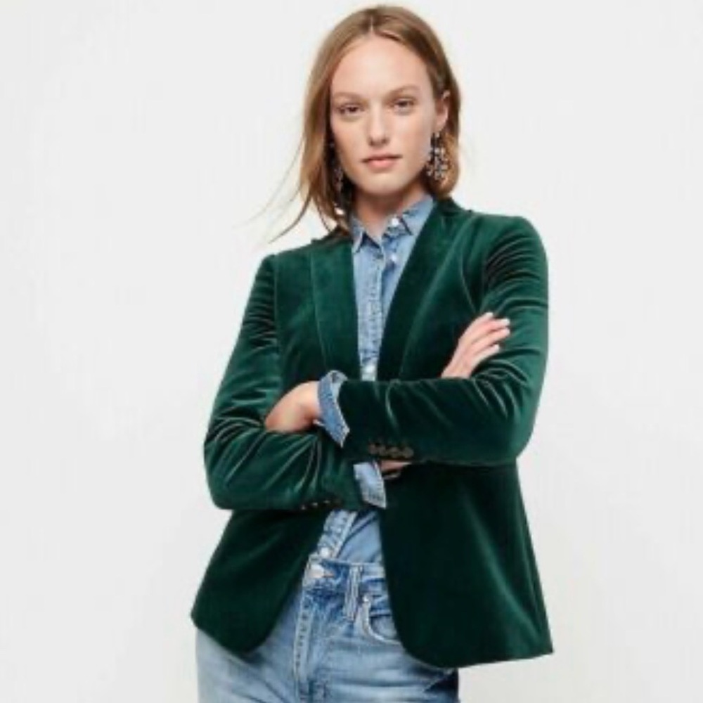 J. Crew women’s Green Velvet Blazer